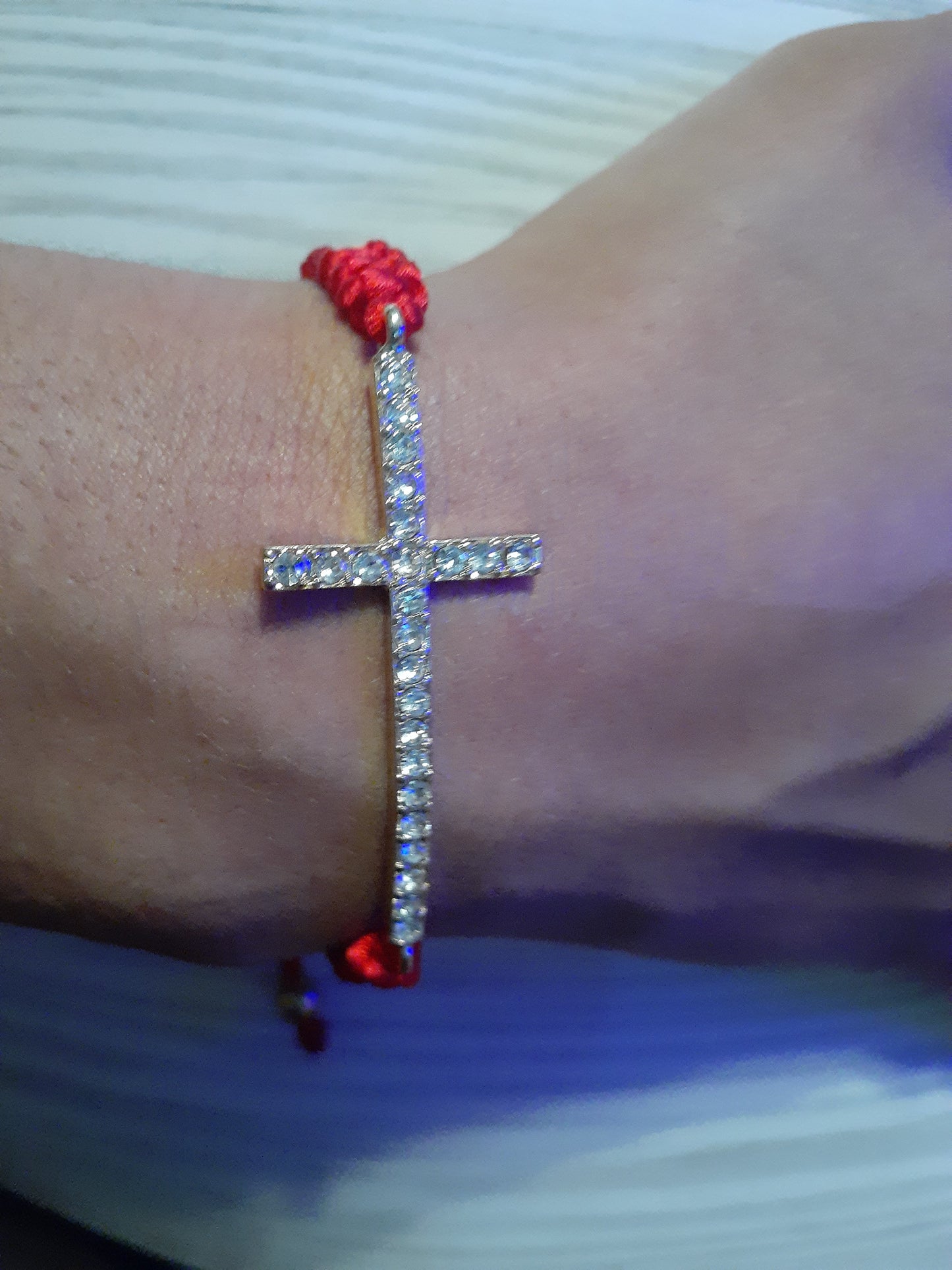 Gold Cross Bracelet, Macrame Cross Bracelet