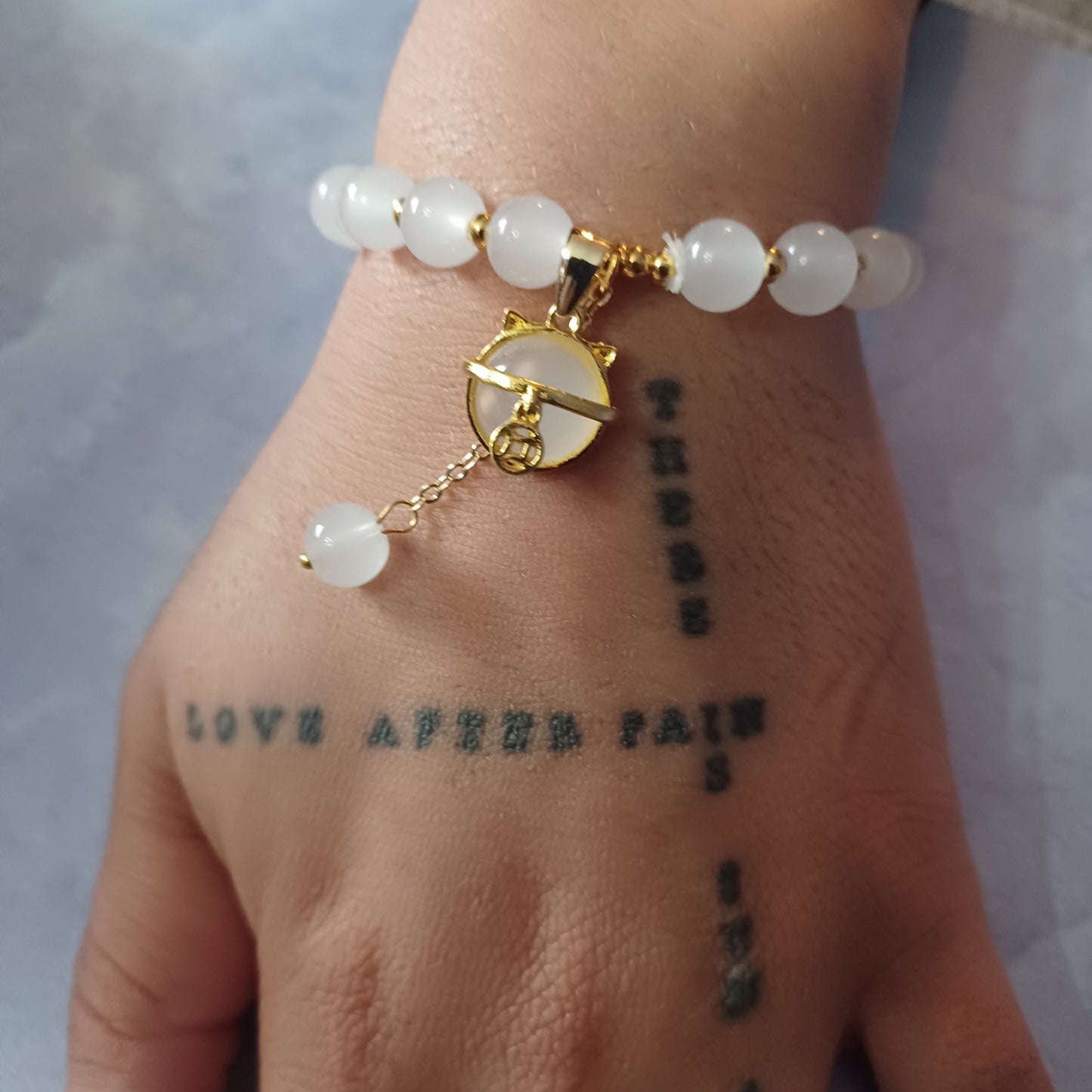 White Beaded Bracelet
