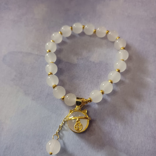 White Beaded Bracelet