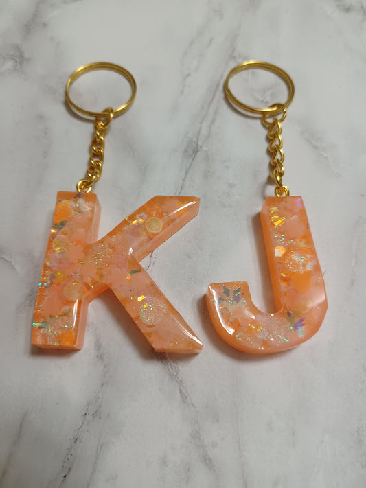 Orange Luminous Letter Keychain