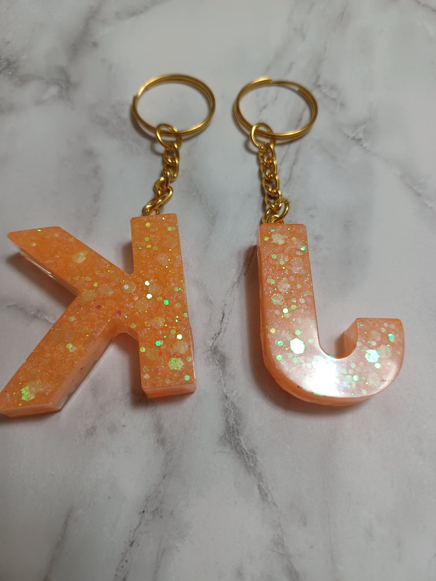 Orange Luminous Letter Keychain