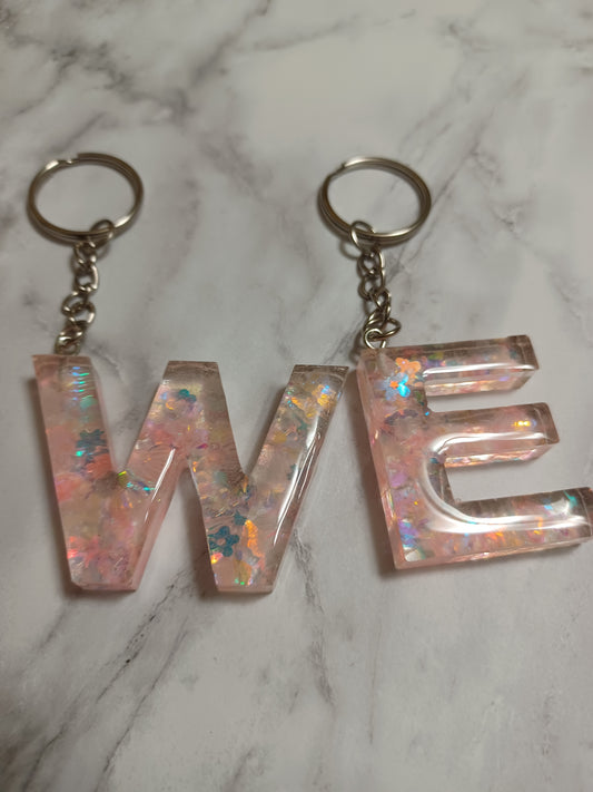 Pink Letter Keychain