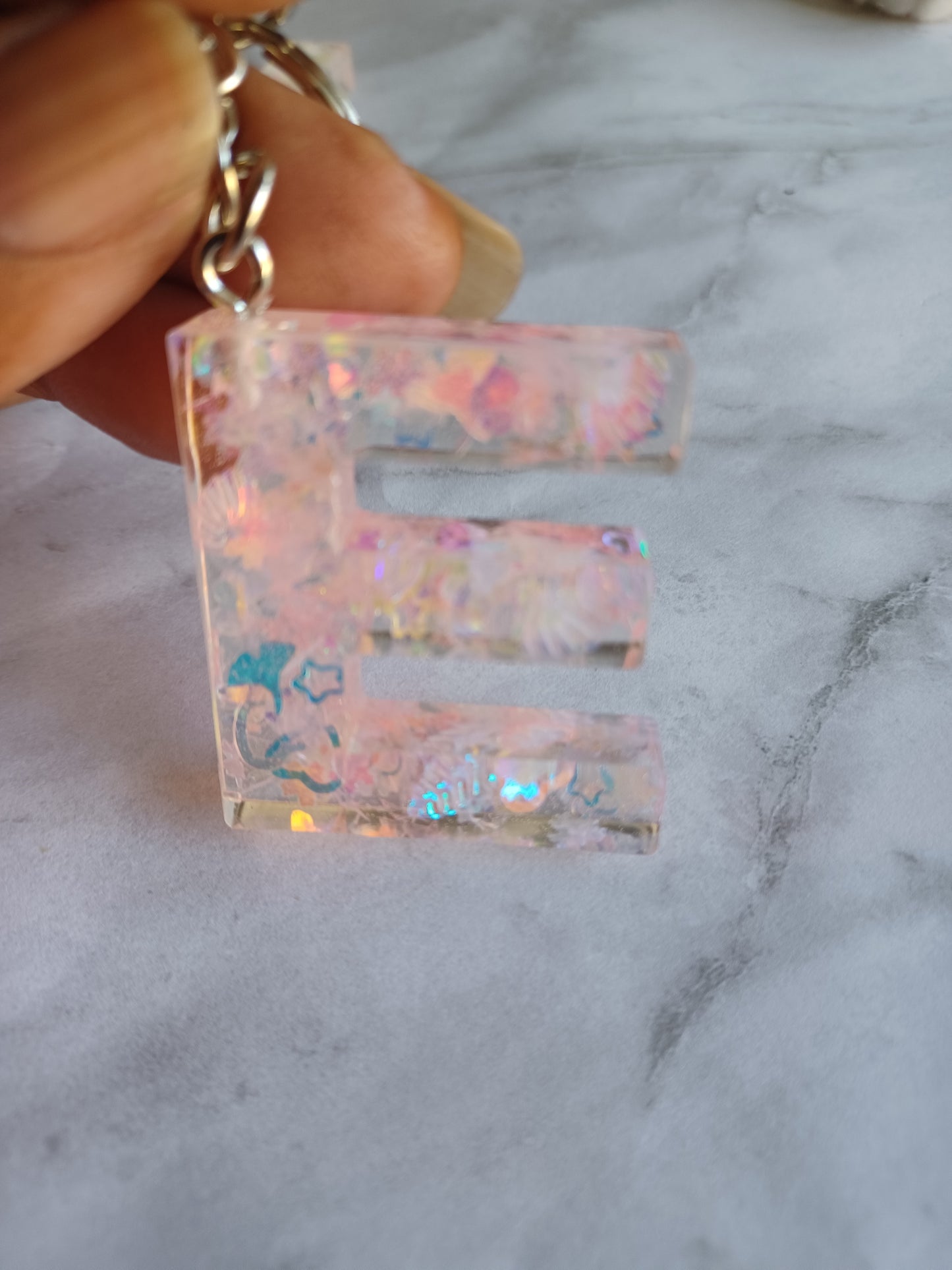 Pink Letter Keychain