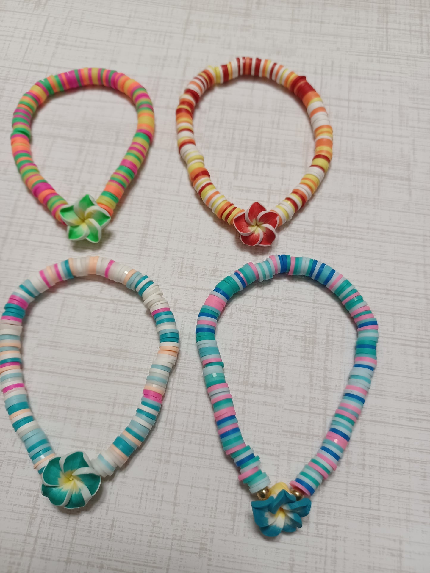 Tropical Flower #1 Clay Disc Bracelet