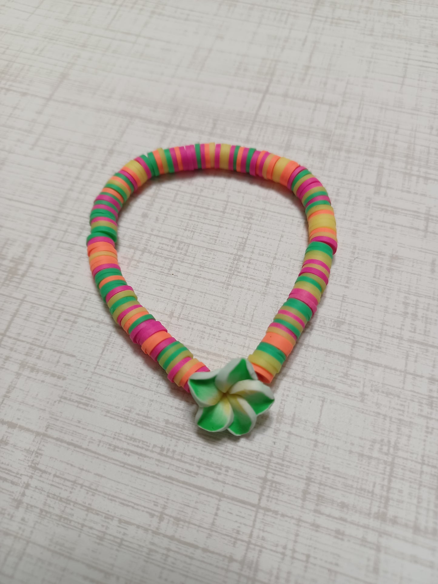 Tropical Flower #1 Clay Disc Bracelet