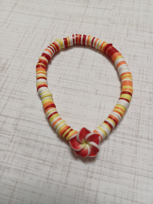 Tropical Flower #1 Clay Disc Bracelet