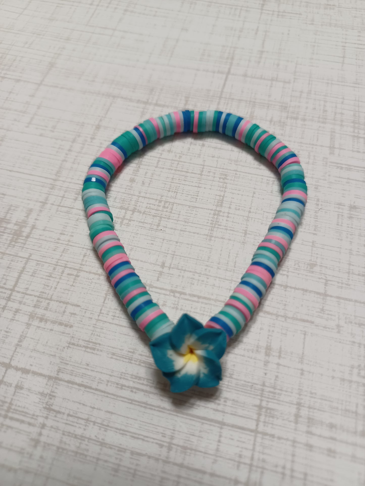 Tropical Flower #1 Clay Disc Bracelet