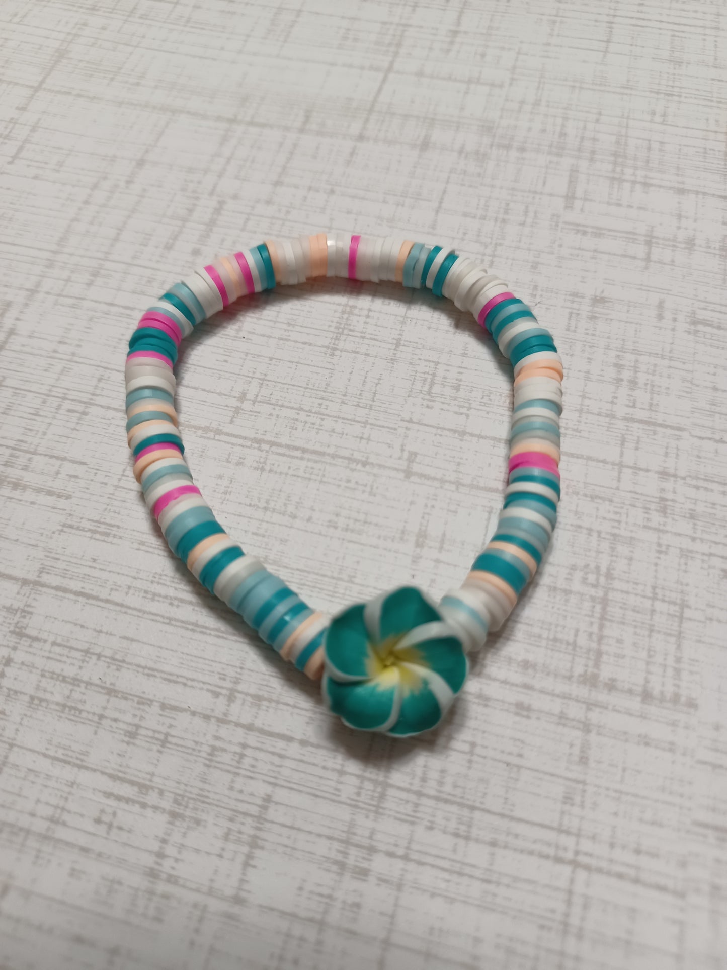 Tropical Flower #1 Clay Disc Bracelet