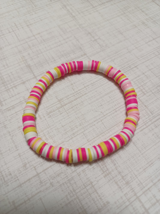 Multicolor Clay Disc Bracelet