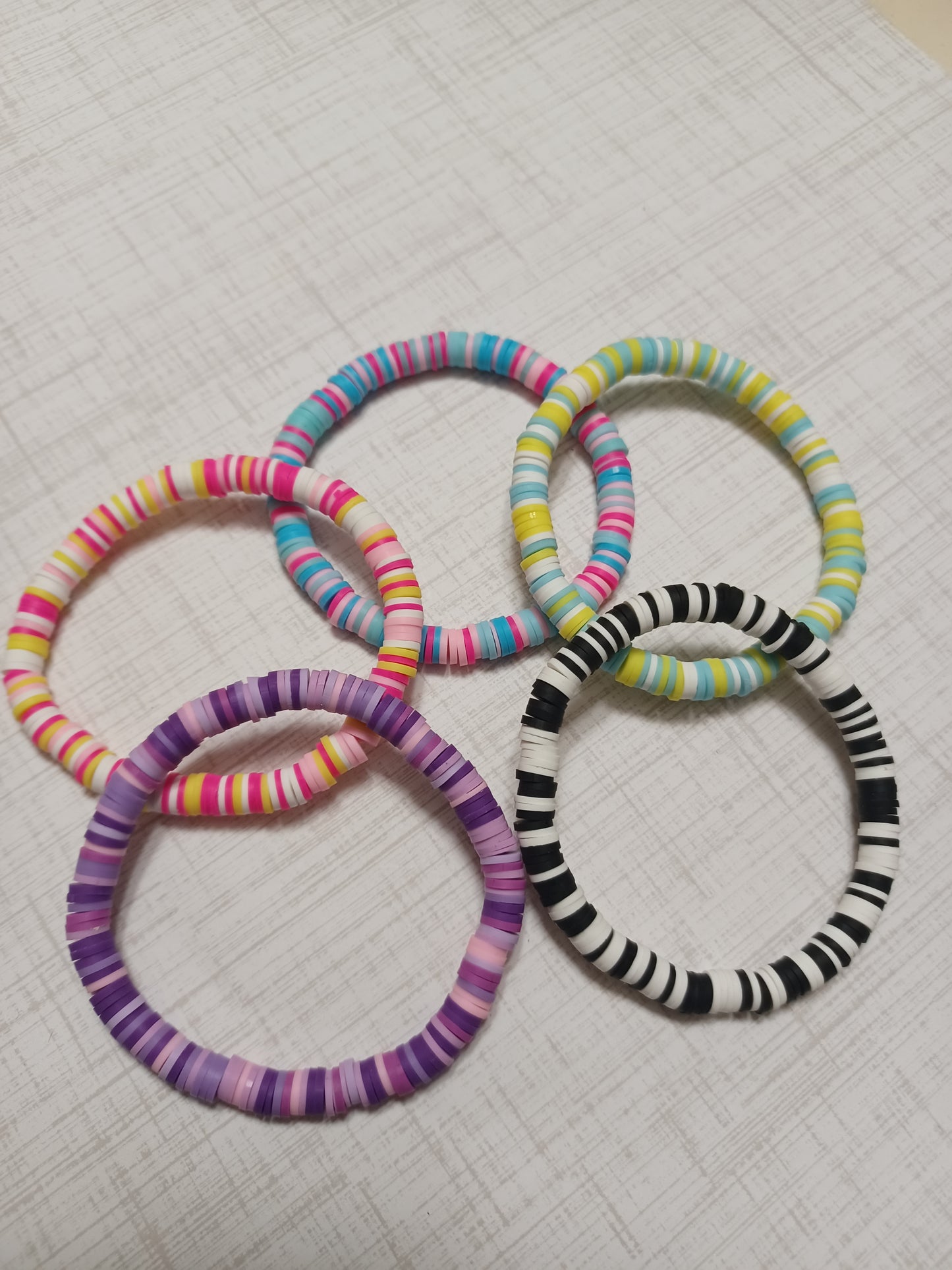 Multicolor Clay Disc Bracelet