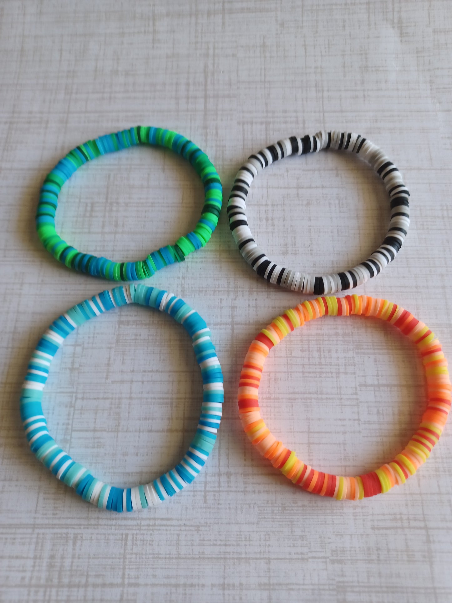 Multicolor Clay Disc Bracelet