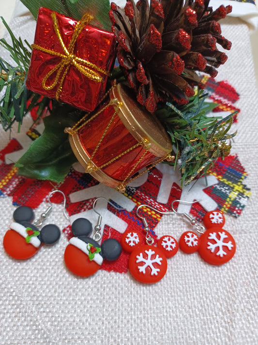 Mickey Mouse Christmas Earrings