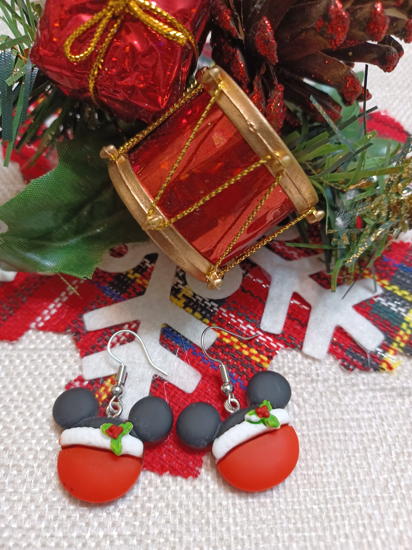 Mickey Mouse Christmas Earrings