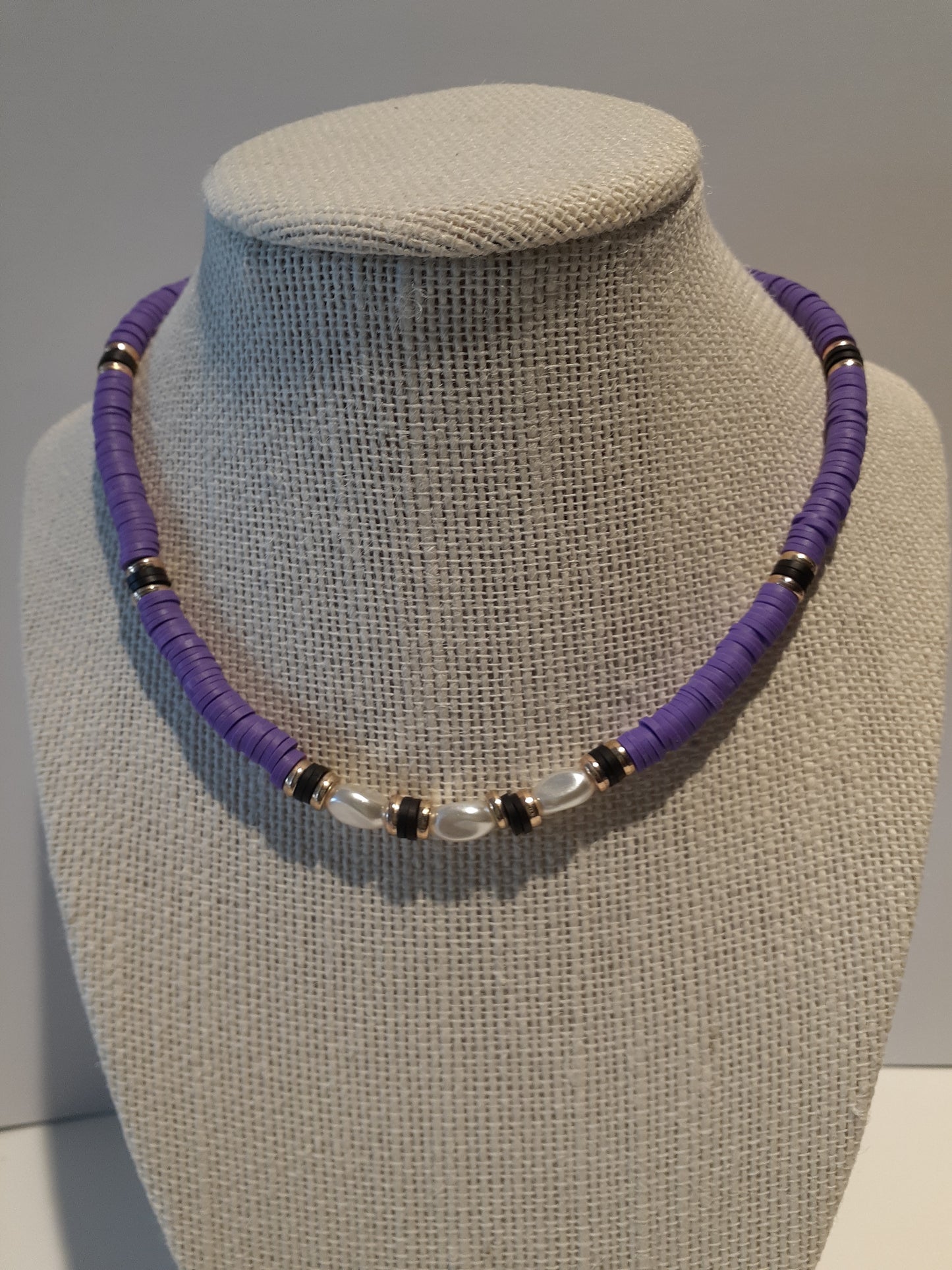 White Pearl Heishi Necklace
