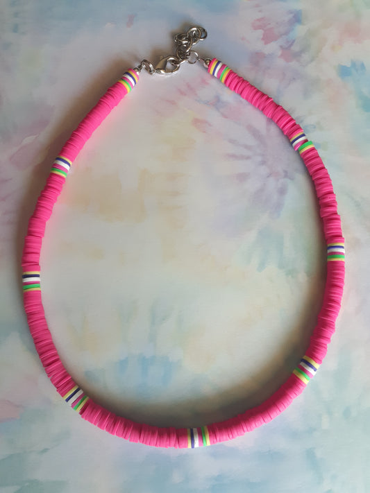 Surfer Necklace, Summer Necklace, Heishi Necklace