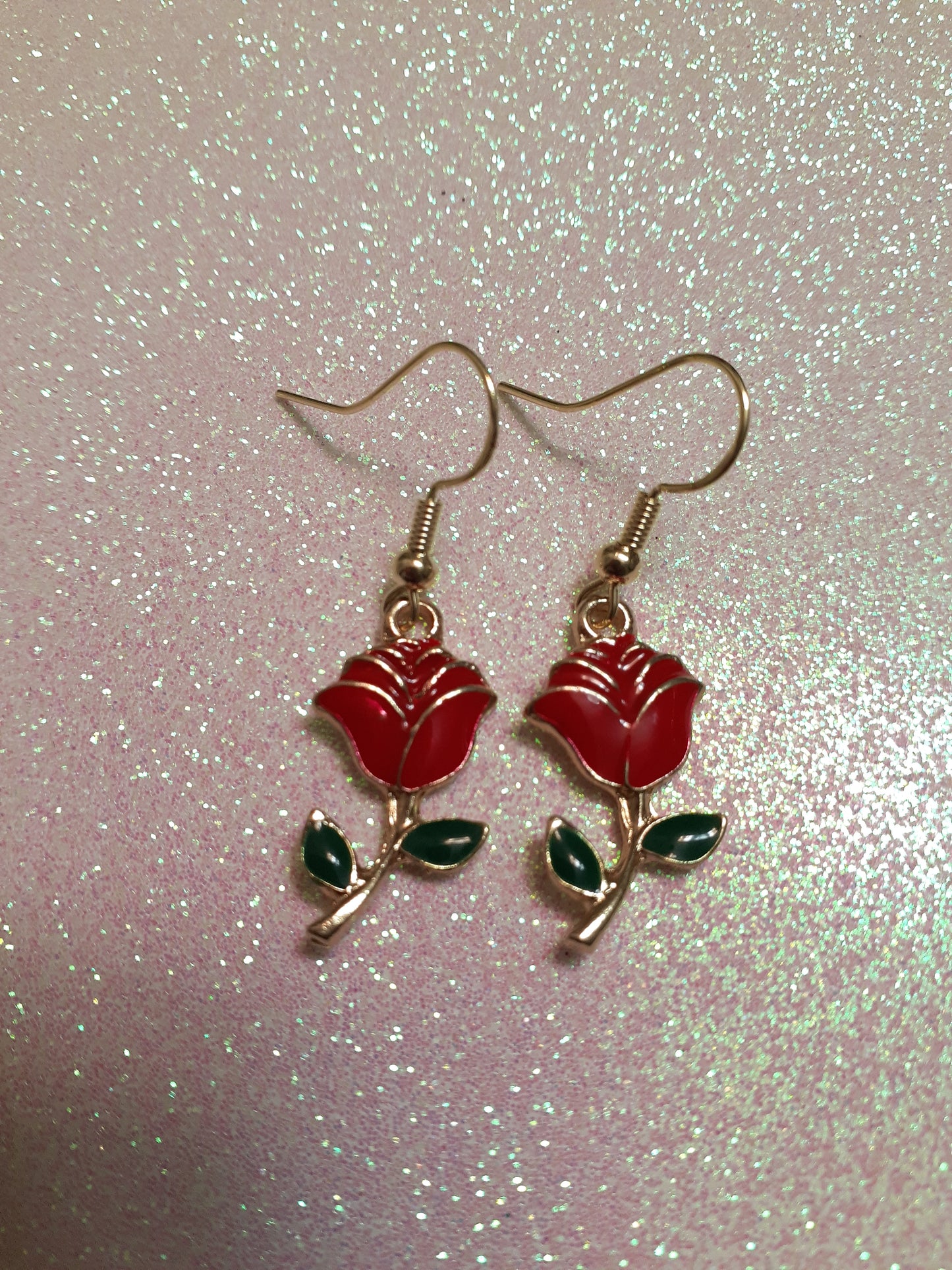 Rose earrings, Flower earrings