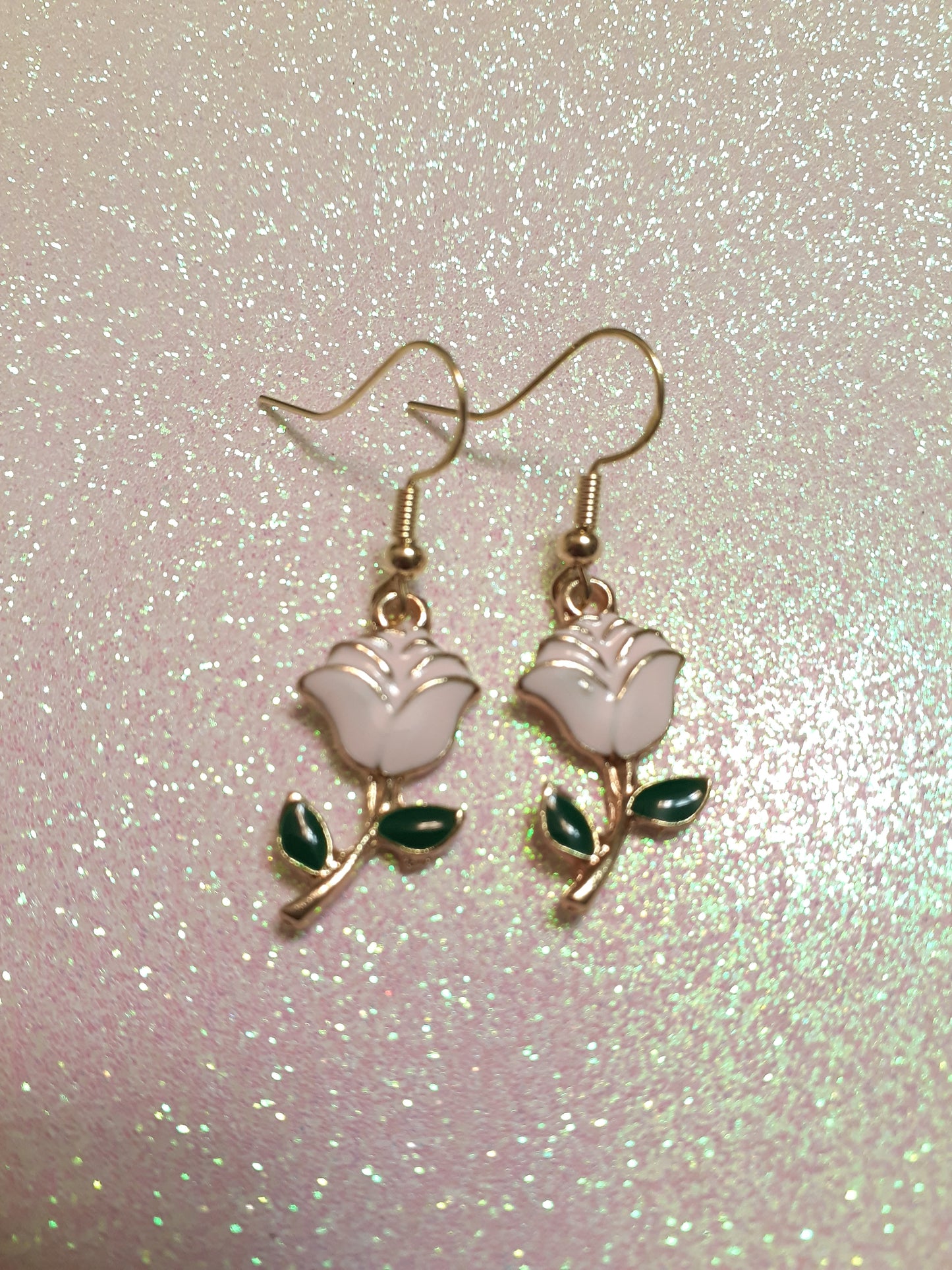 Rose earrings, Flower earrings