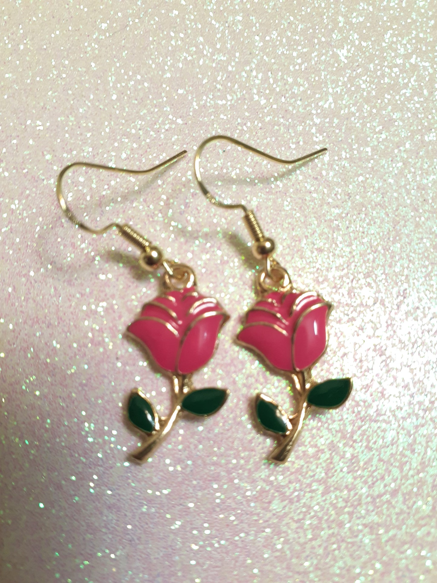 Rose earrings, Flower earrings
