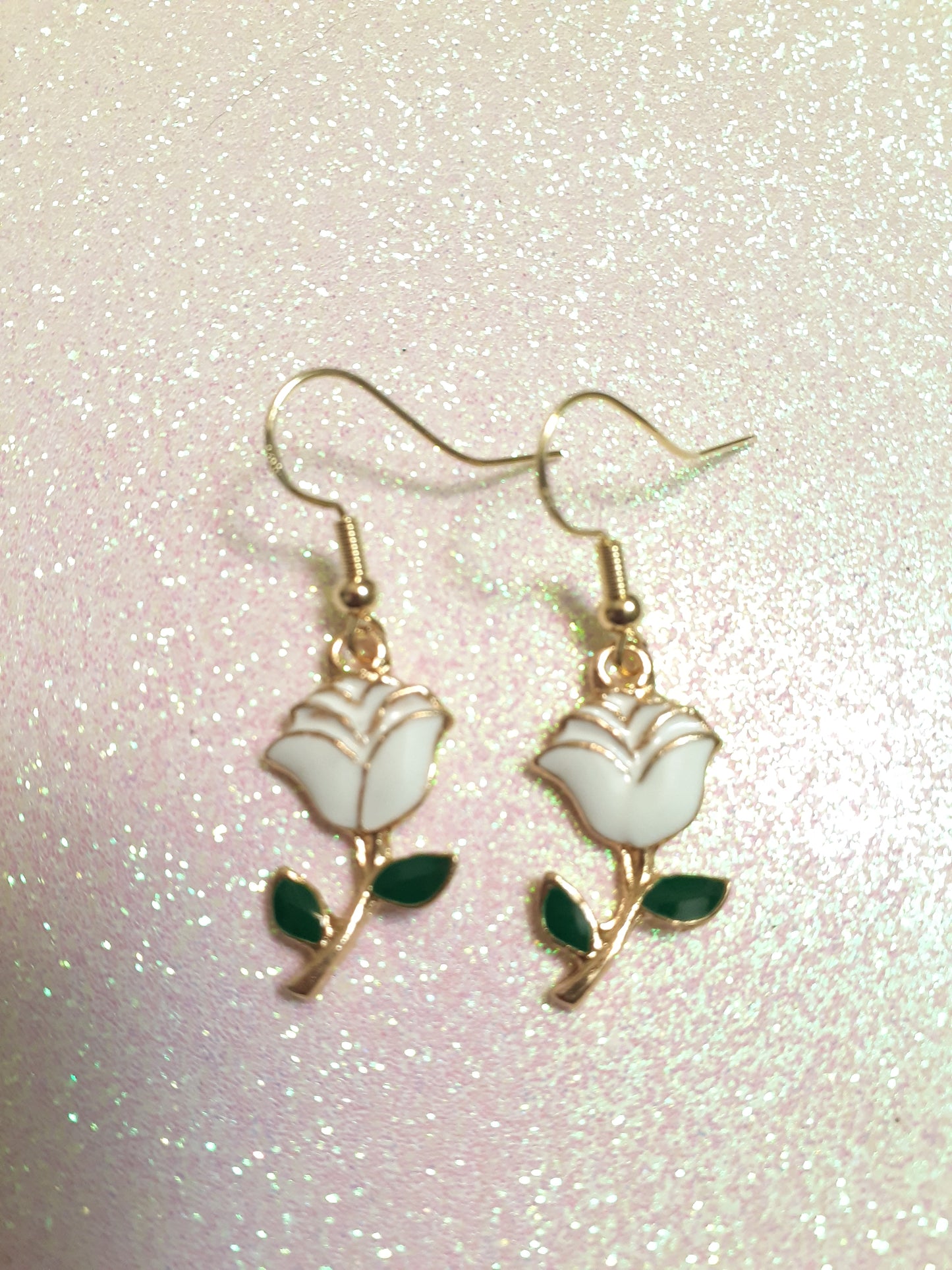 Rose earrings, Flower earrings