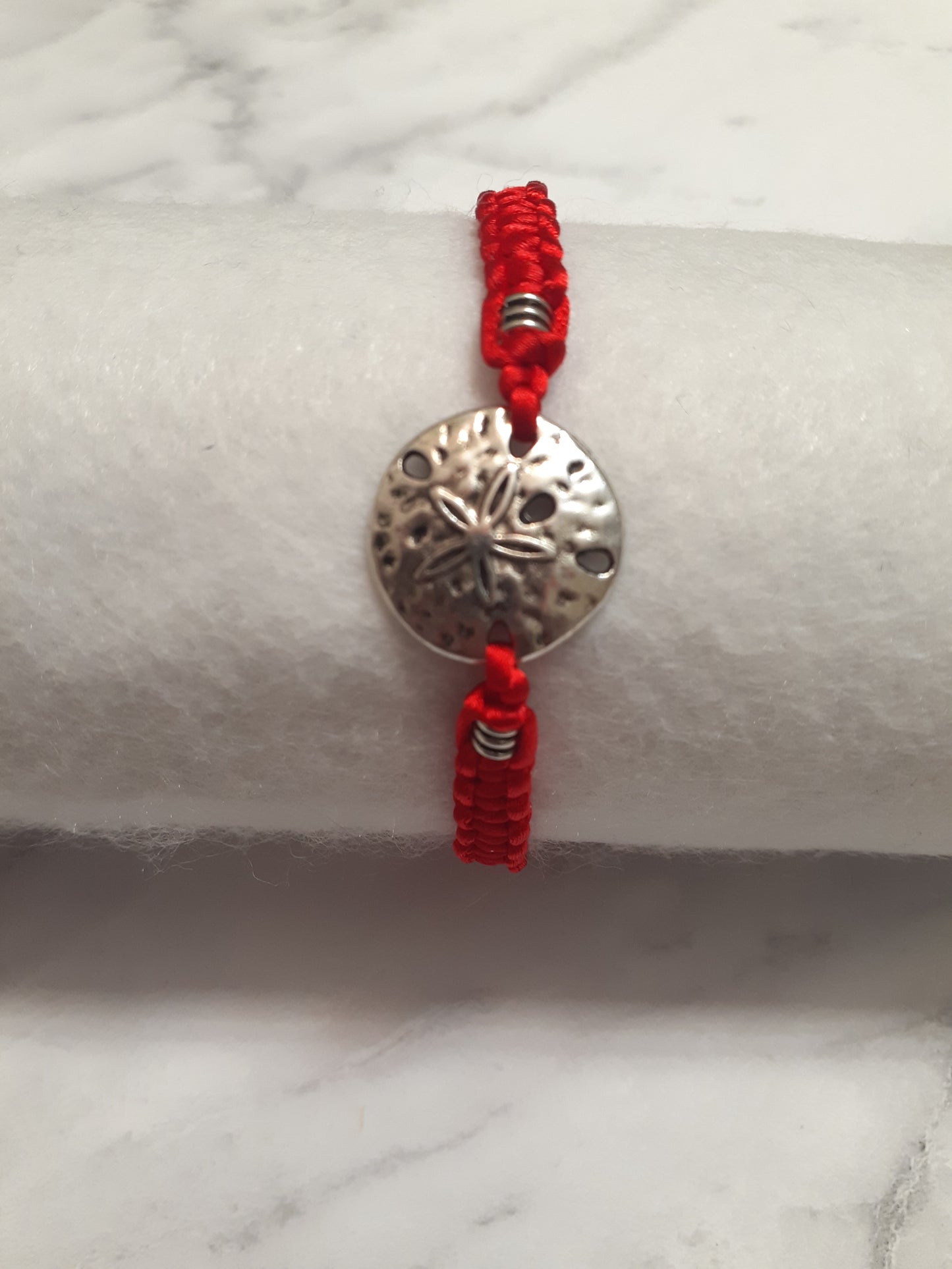 Sand Dollar Macrame Bracelet