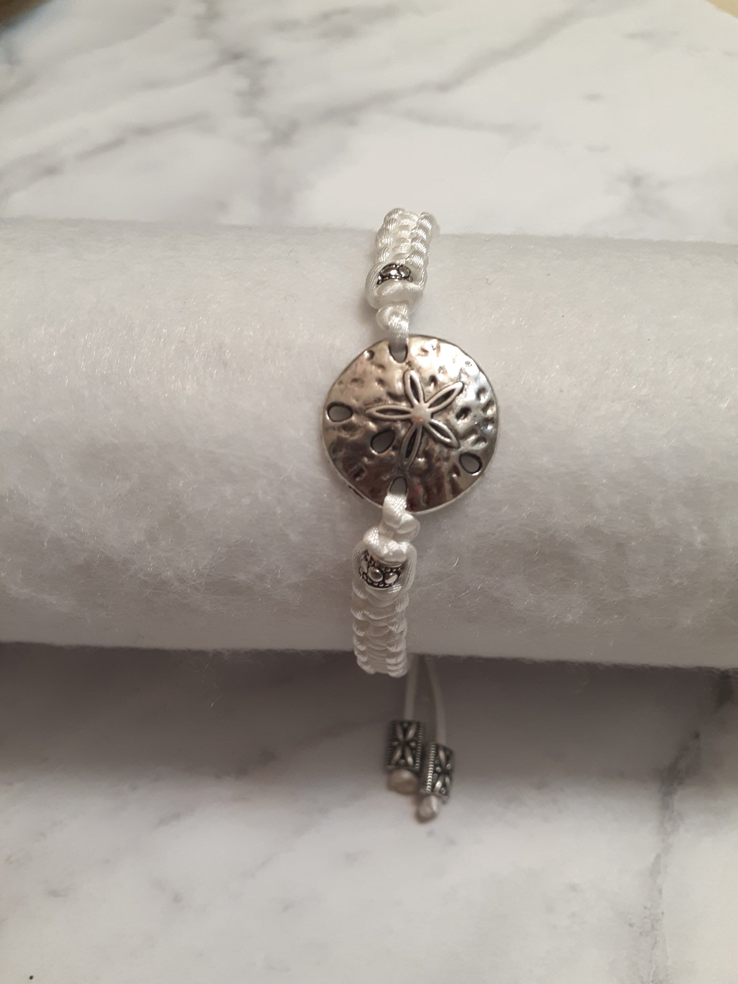 Sand Dollar Macrame Bracelet