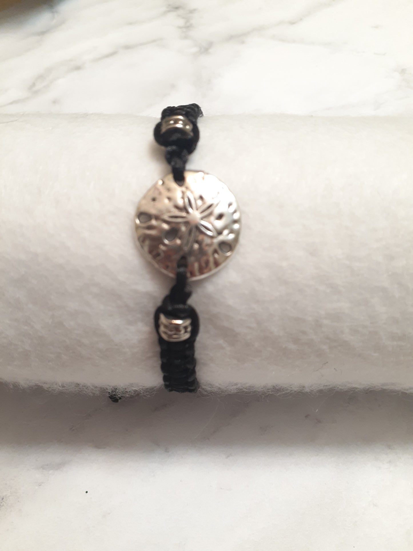 Sand Dollar Macrame Bracelet