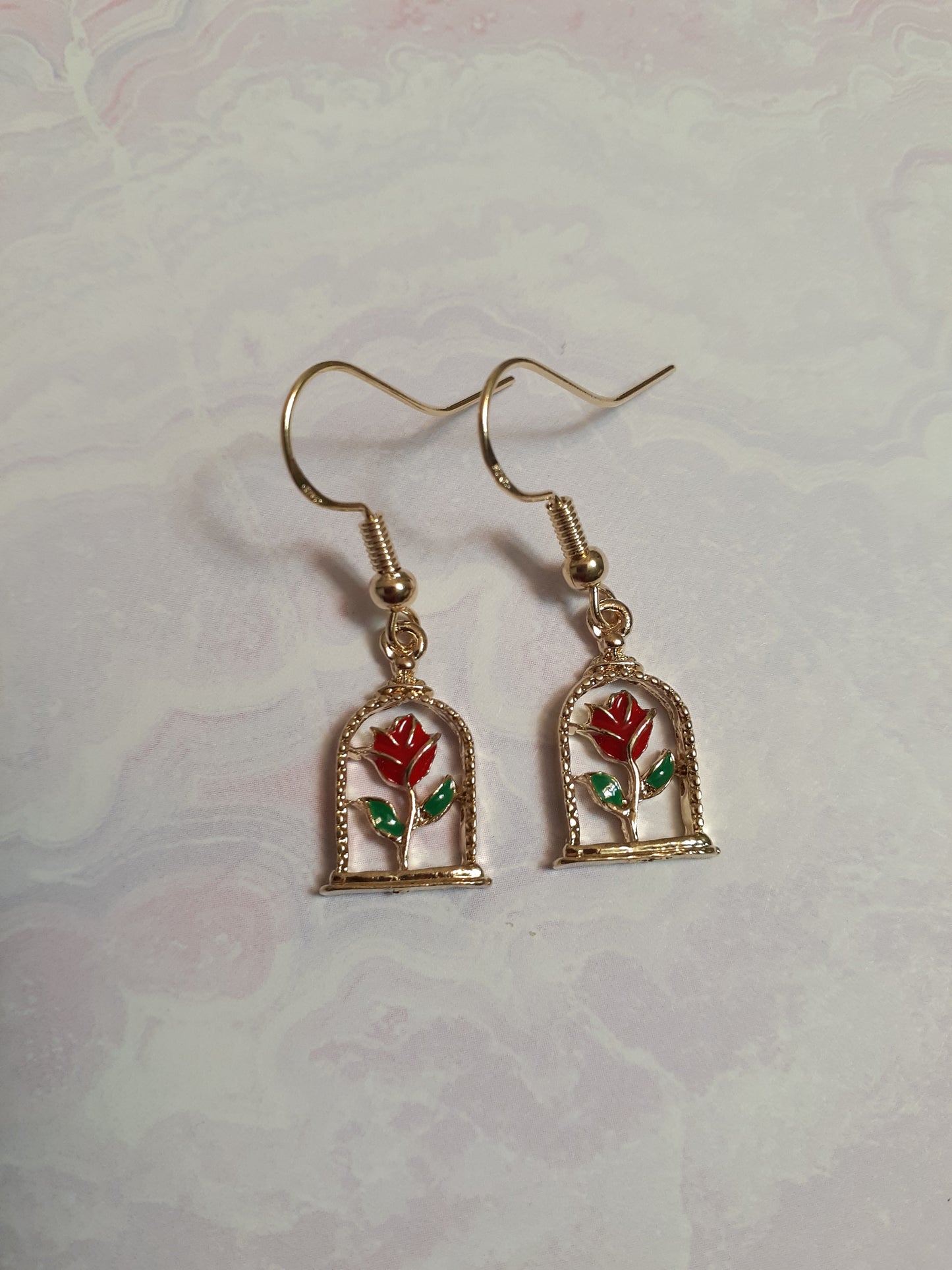 Beauty and the beast Rose Earrings, Rose earrings