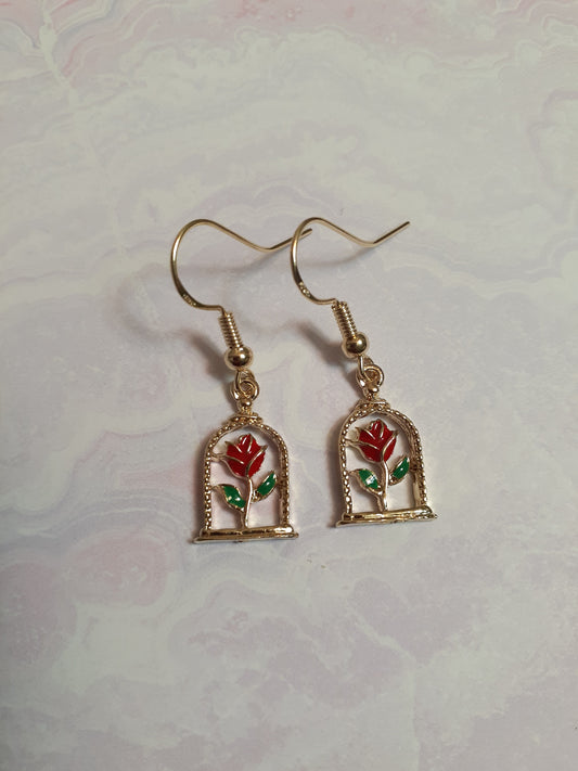Enchanted Rose Earrings, Rose earrings