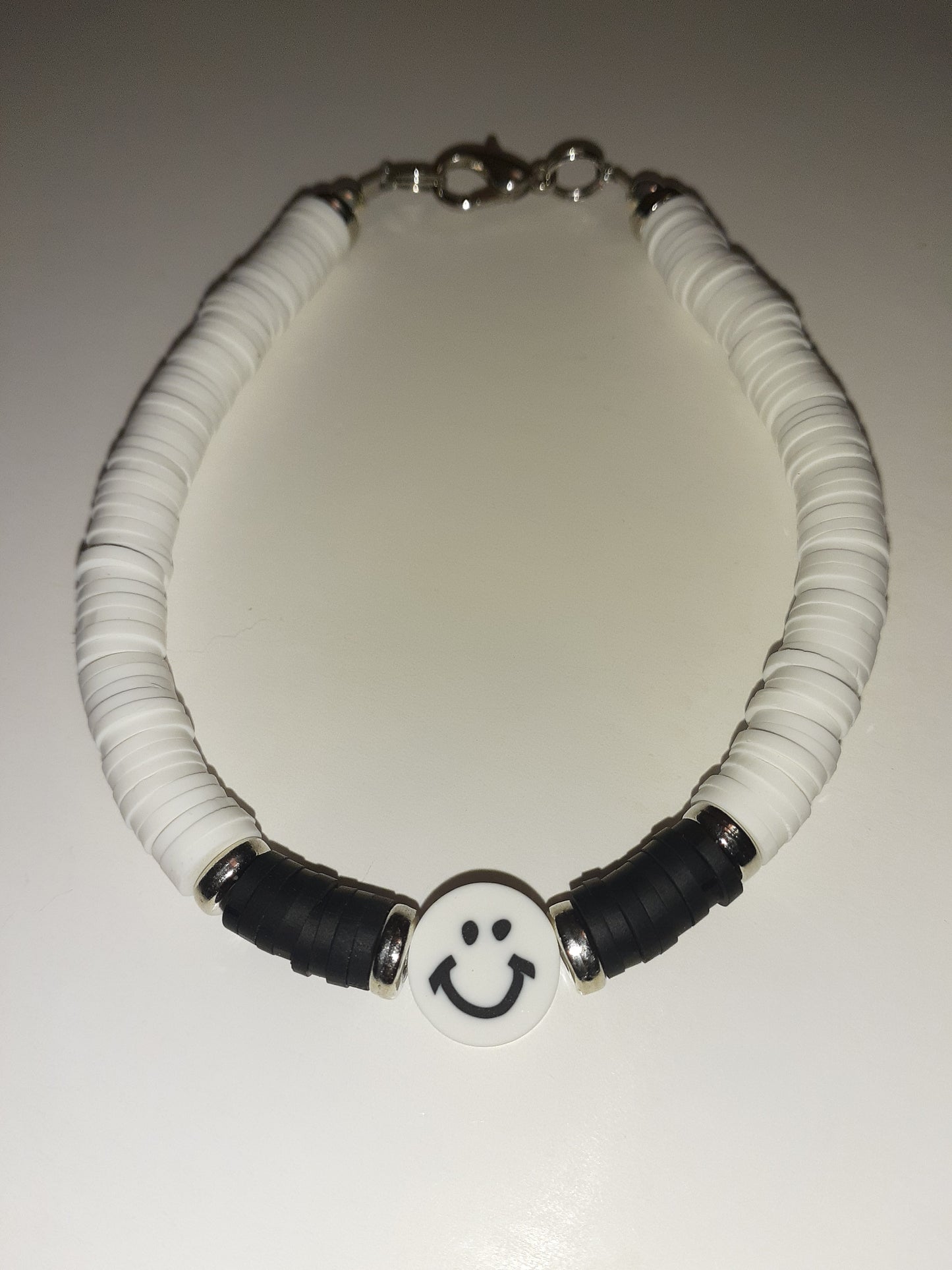 Black and White Clay Disc Bracelets
