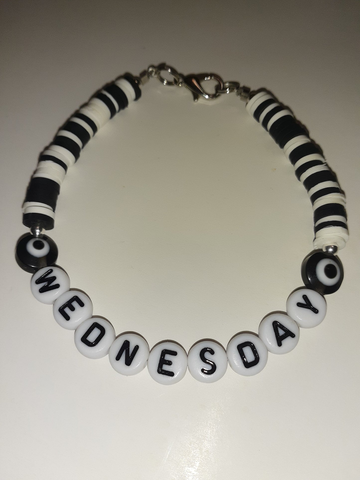 Black and White Clay Disc Bracelets