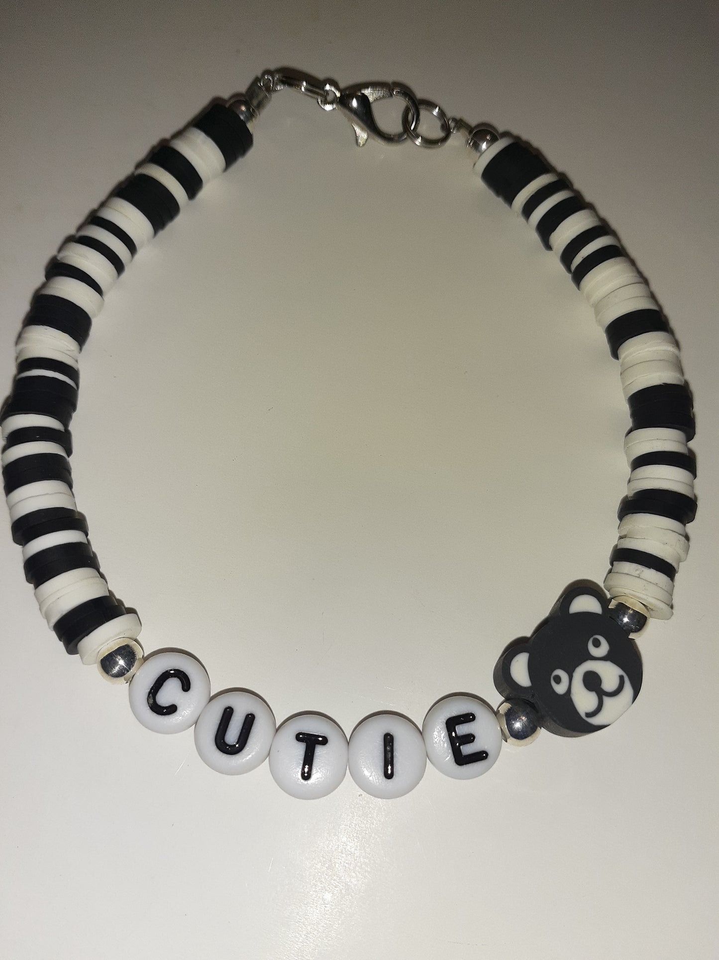 Black and White Clay Disc Bracelets