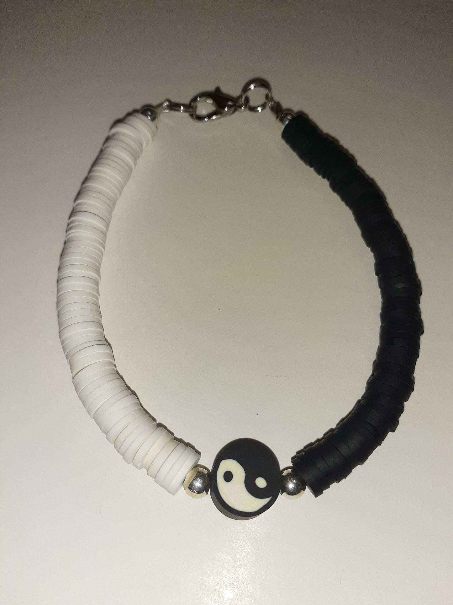 Black and White Clay Disc Bracelets